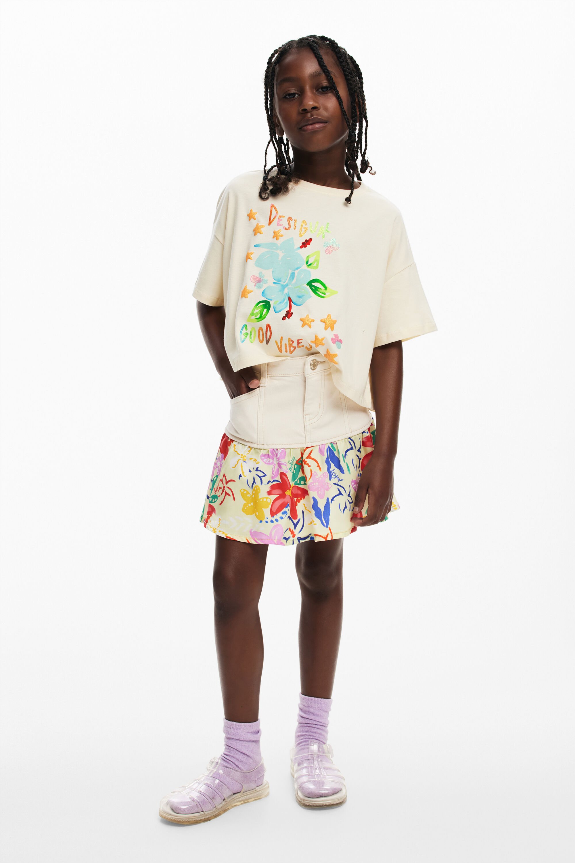 desigual Bedrukt T-shirt - WHITE