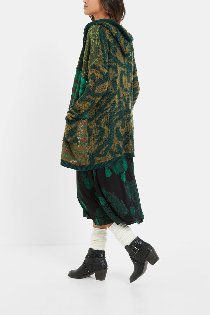 Hooded patch open jumper | Desigual