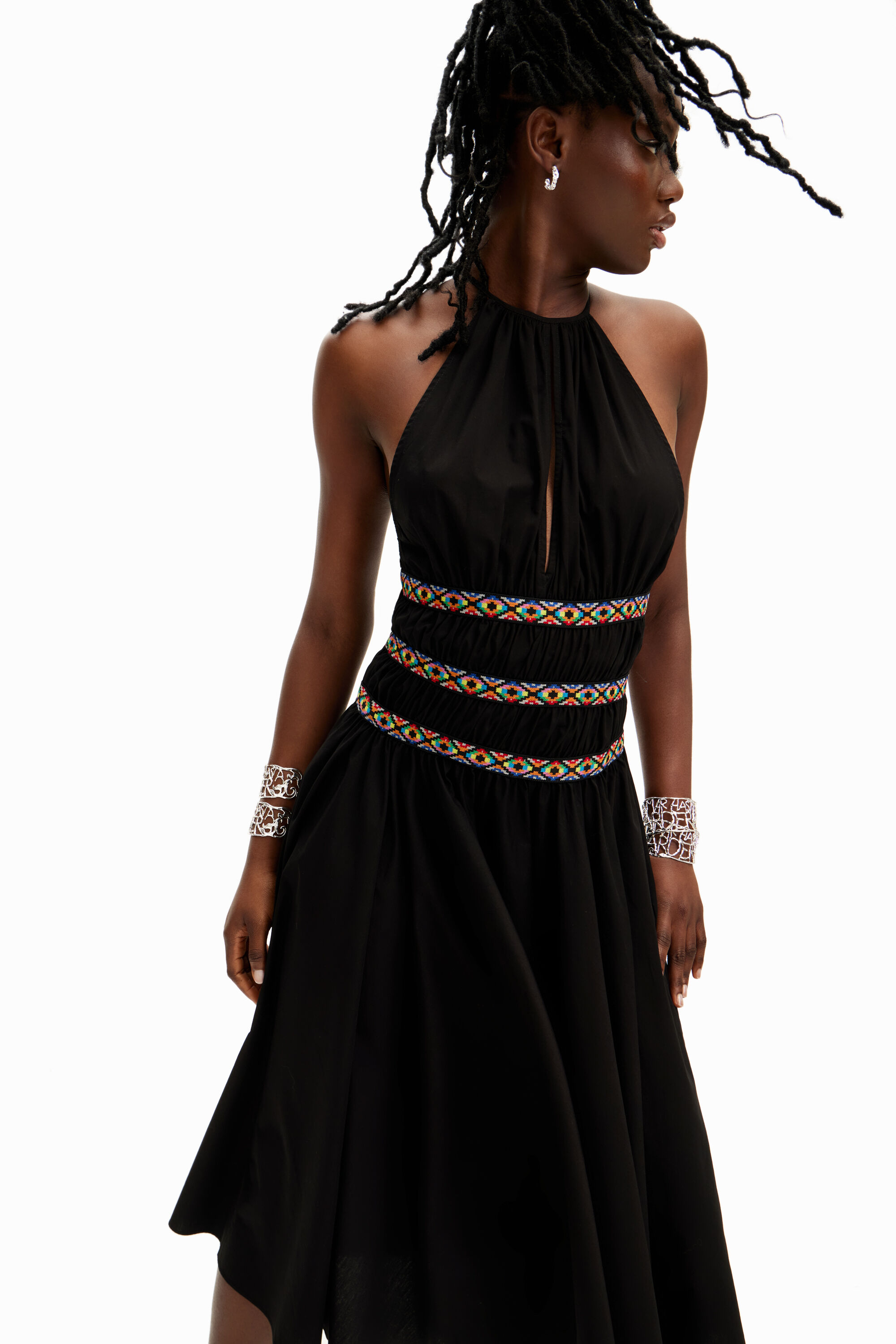 Stella Jean midi halter dress