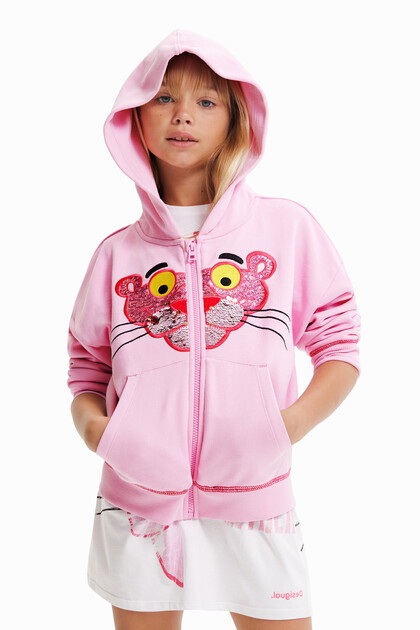 Sweatshirt lantejoulas Pink Panther