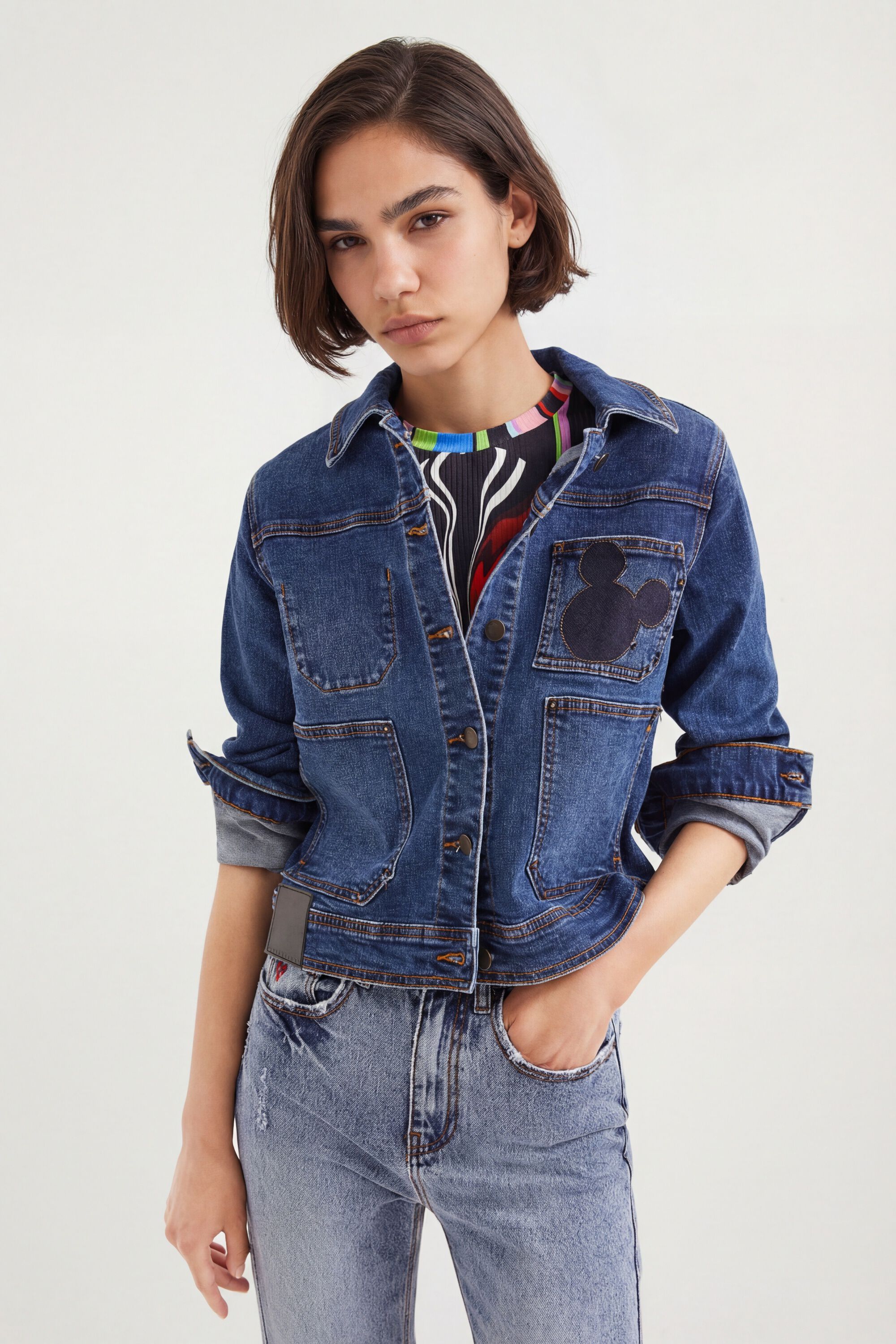 Desigual, Mechaniker-Jeansjacke Micky, Baumwolle, Blau, XL