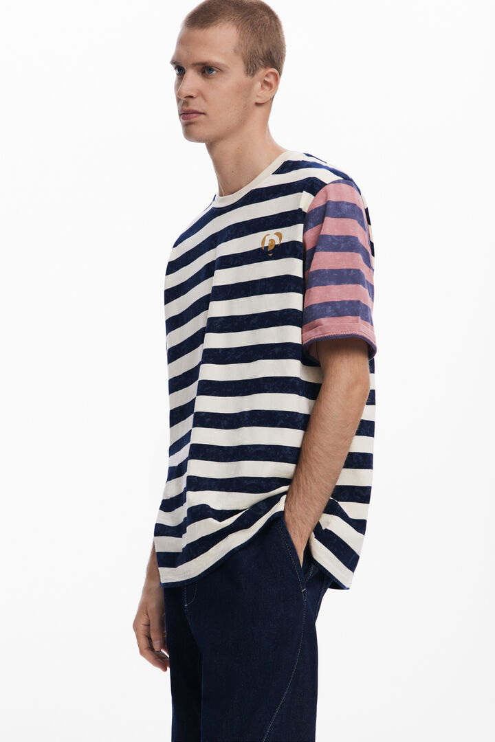 Striped T-shirt with logo | Desigual