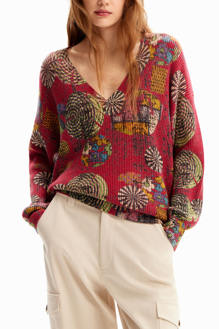 Oversize multicolour pullover | Desigual