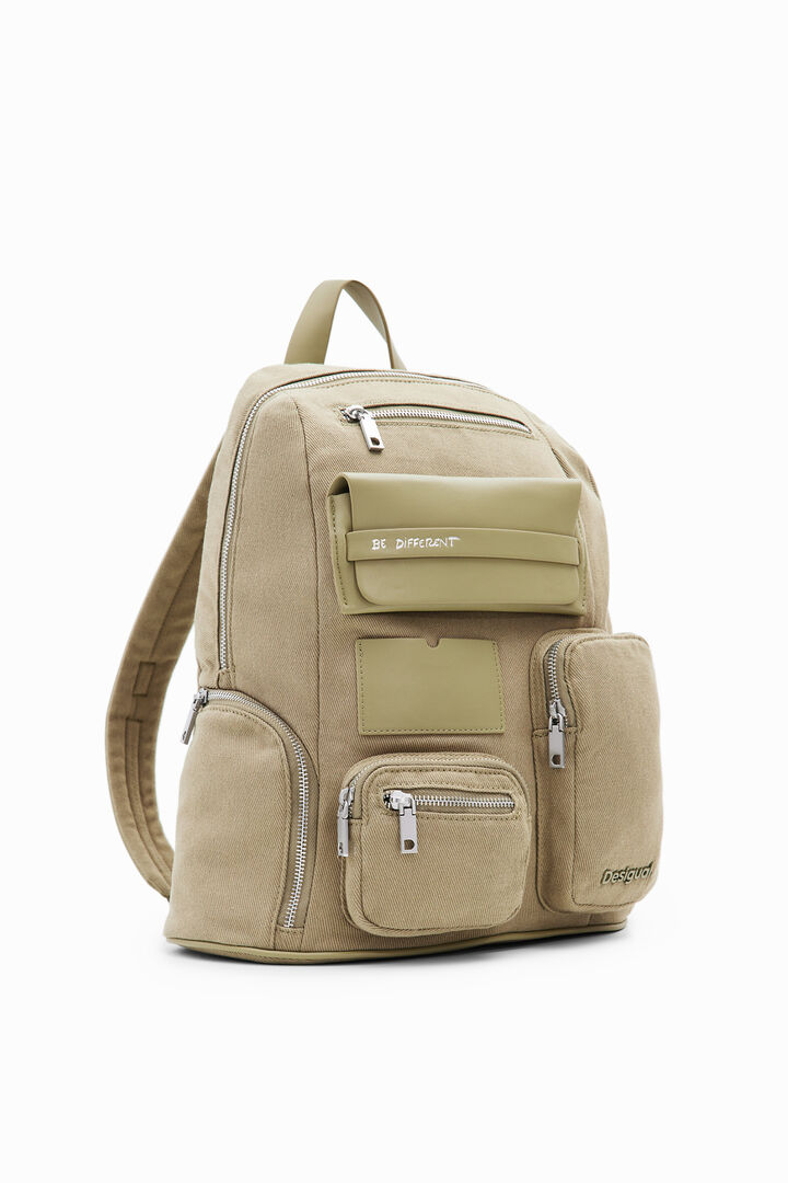 L canvas pockets backpack