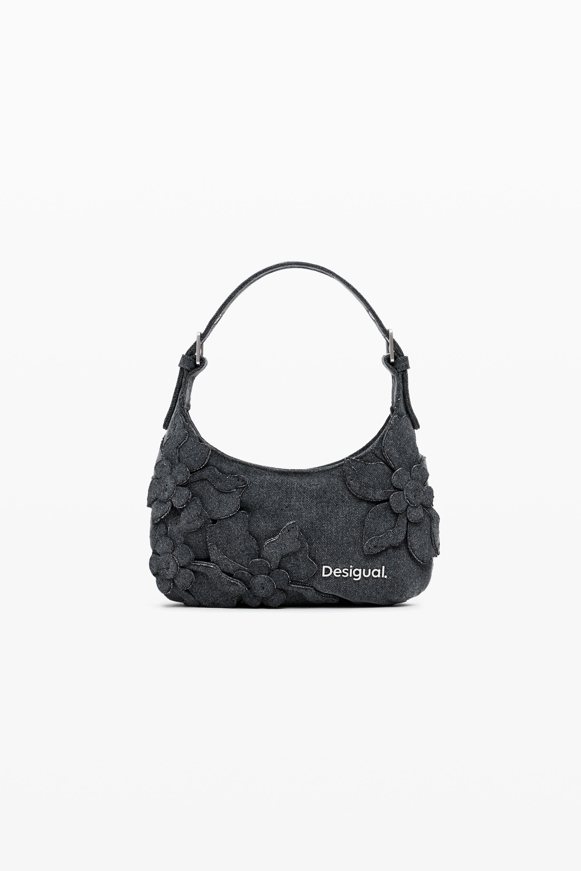 Desigual Kleine tas met bloemenapplicaties - BLACK