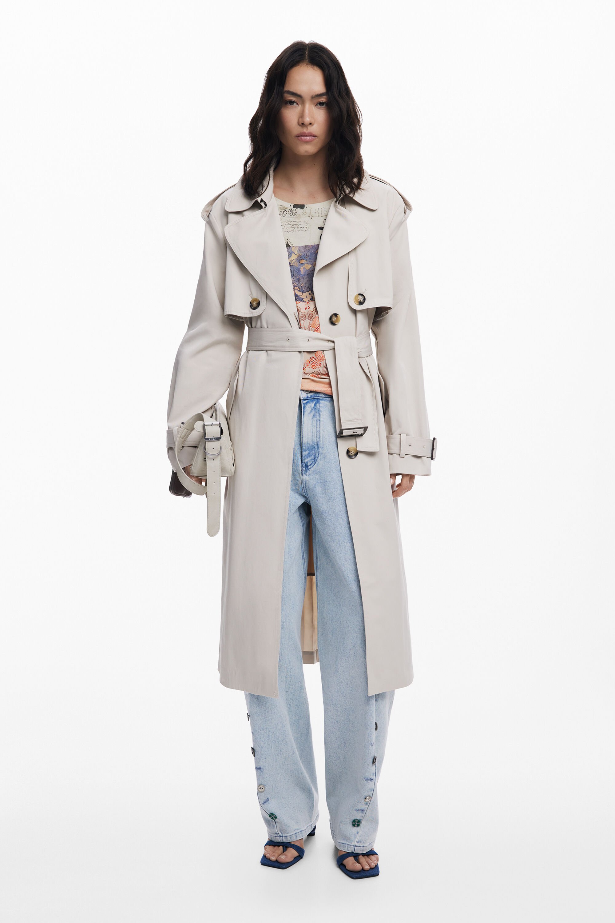 Trenchcoat mit plissiertem Rücken