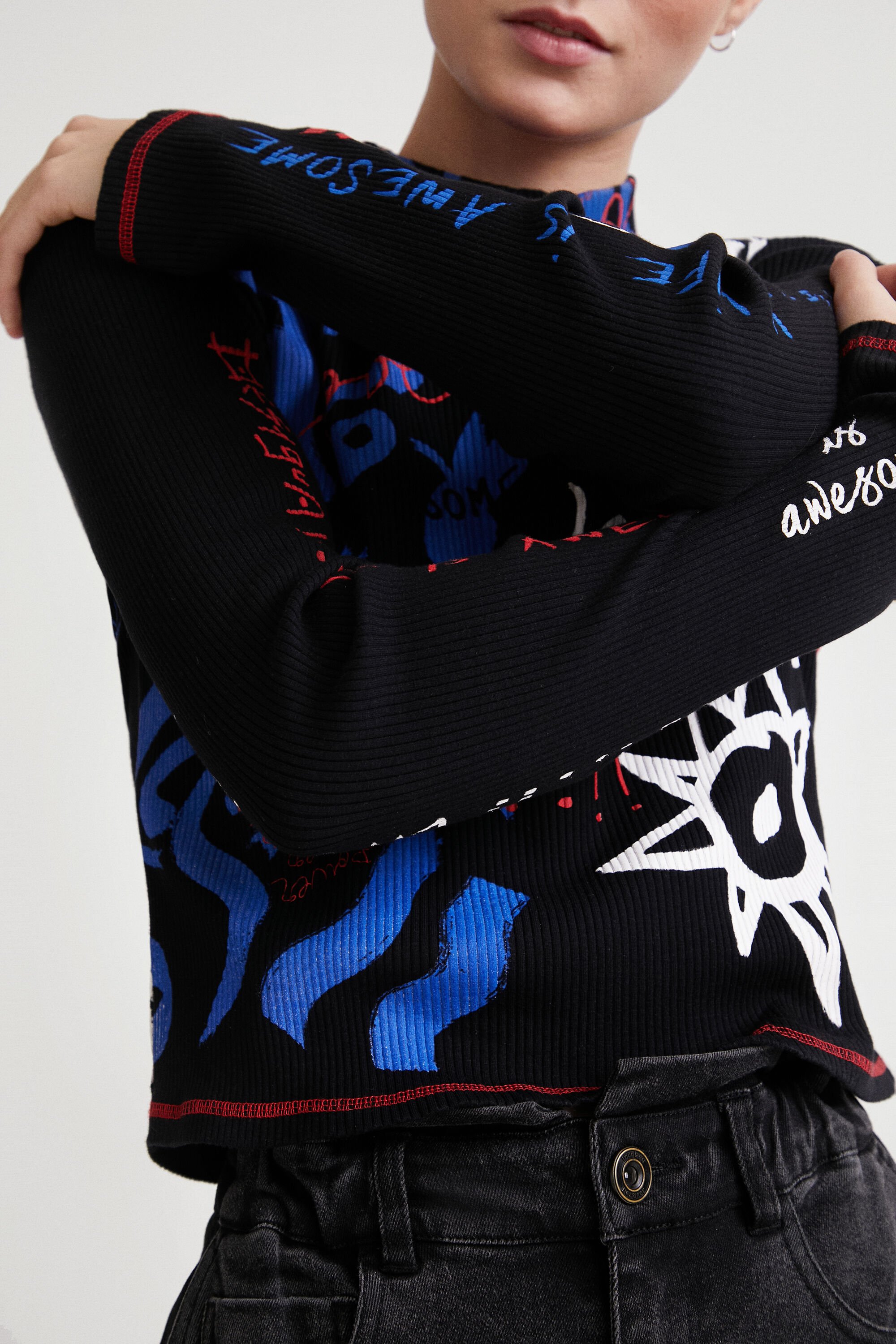 Life is awesome メリヤス編みTシャツ | Desigual.com