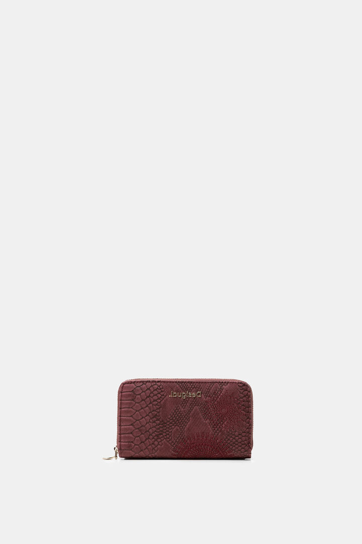 Rectangular reptile leather effect wallet | Desigual