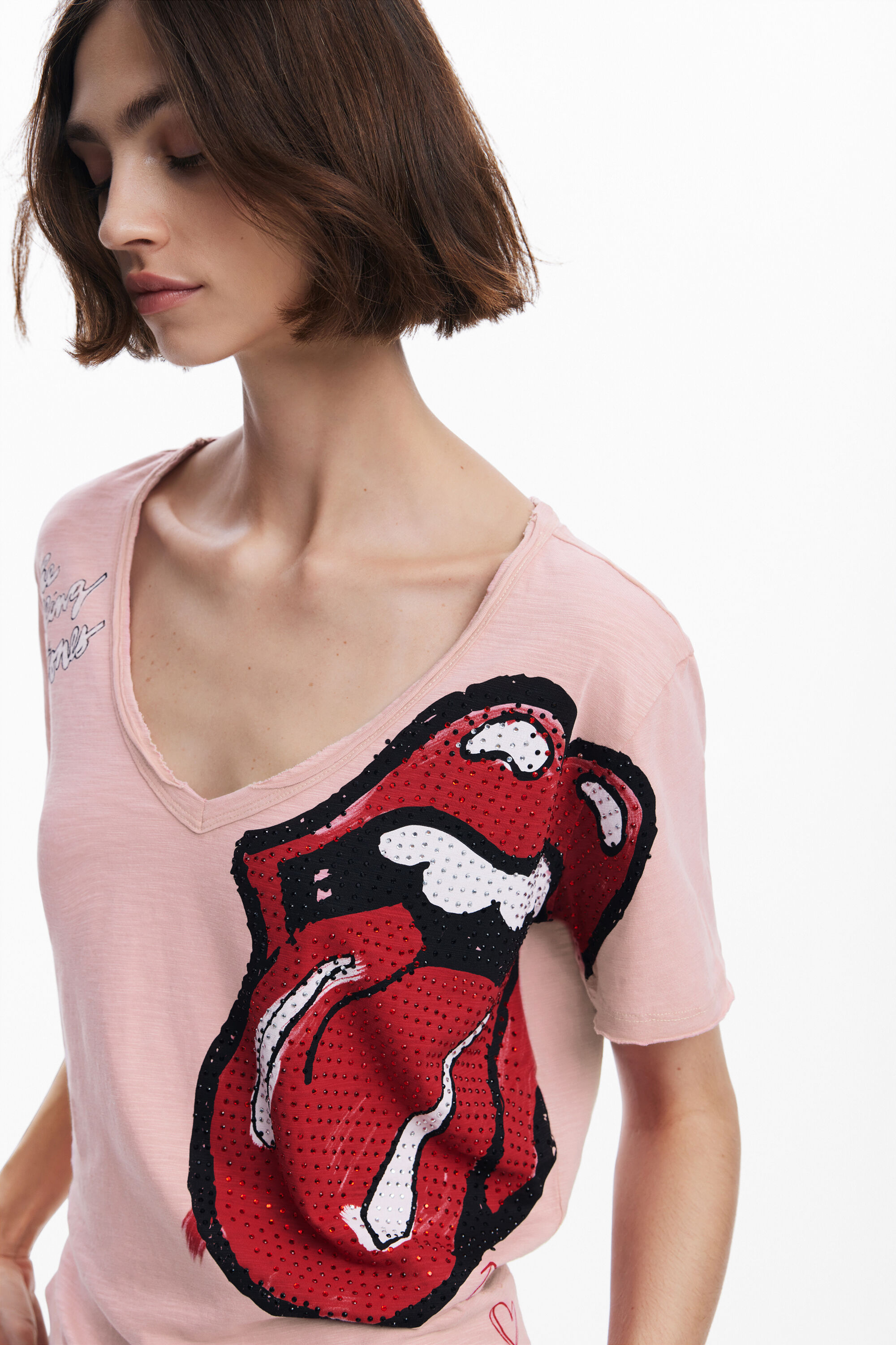 Rolling stones t shirt diamante hot sale