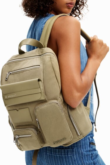 L canvas pockets backpack | Desigual