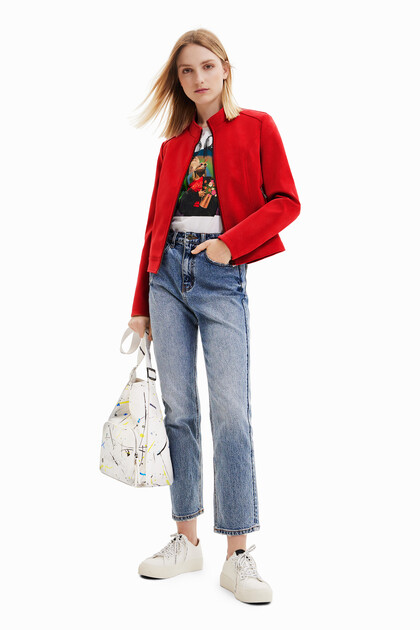 Suede-effect jacket