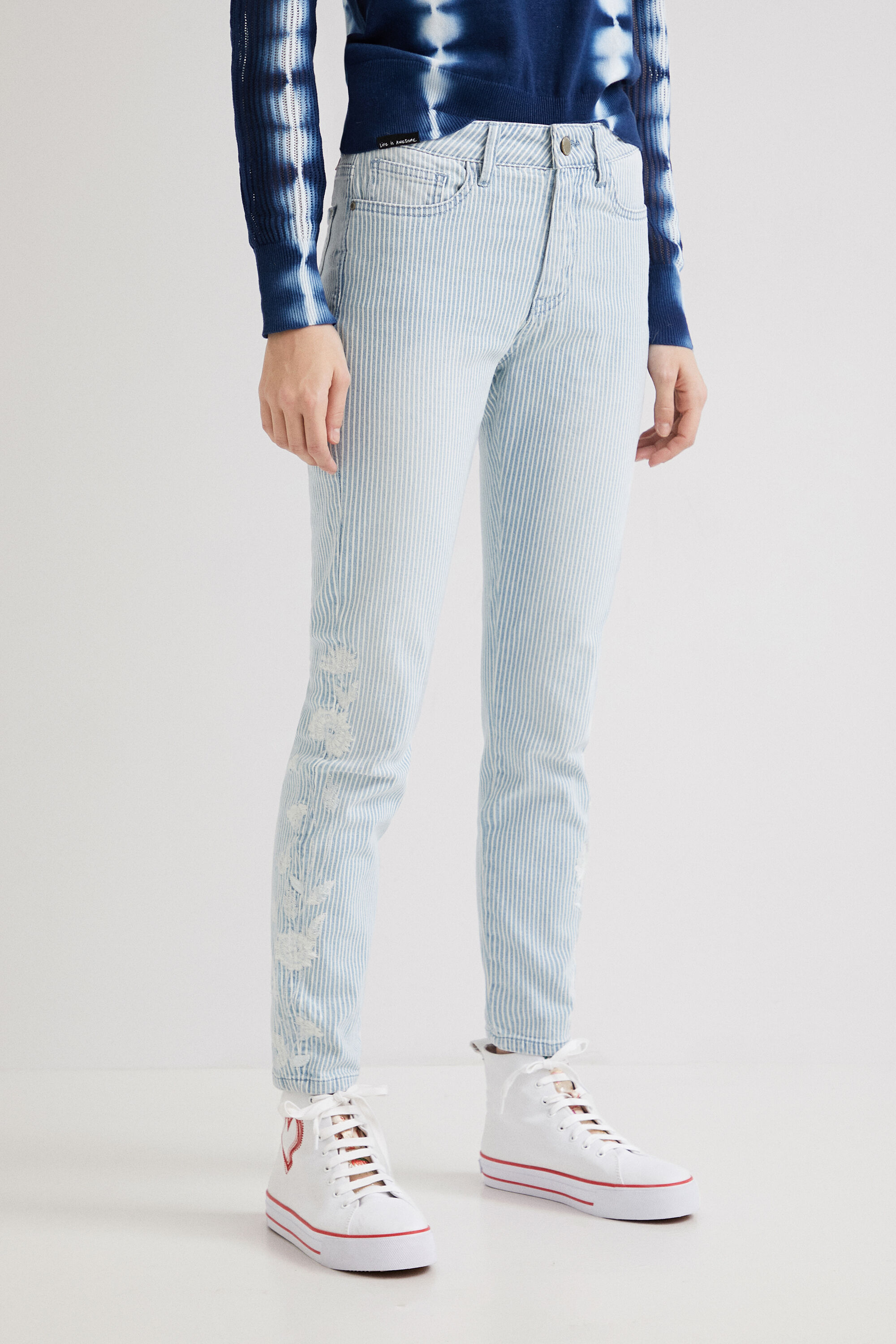 Hosen - Skinny Jeans mit Streifen  - Onlineshop Desigual