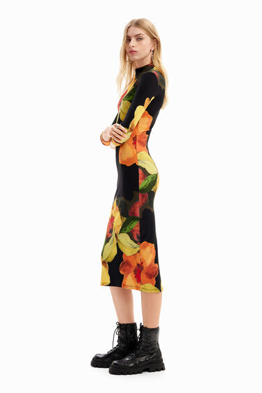 Vestit midi slim flors | Desigual