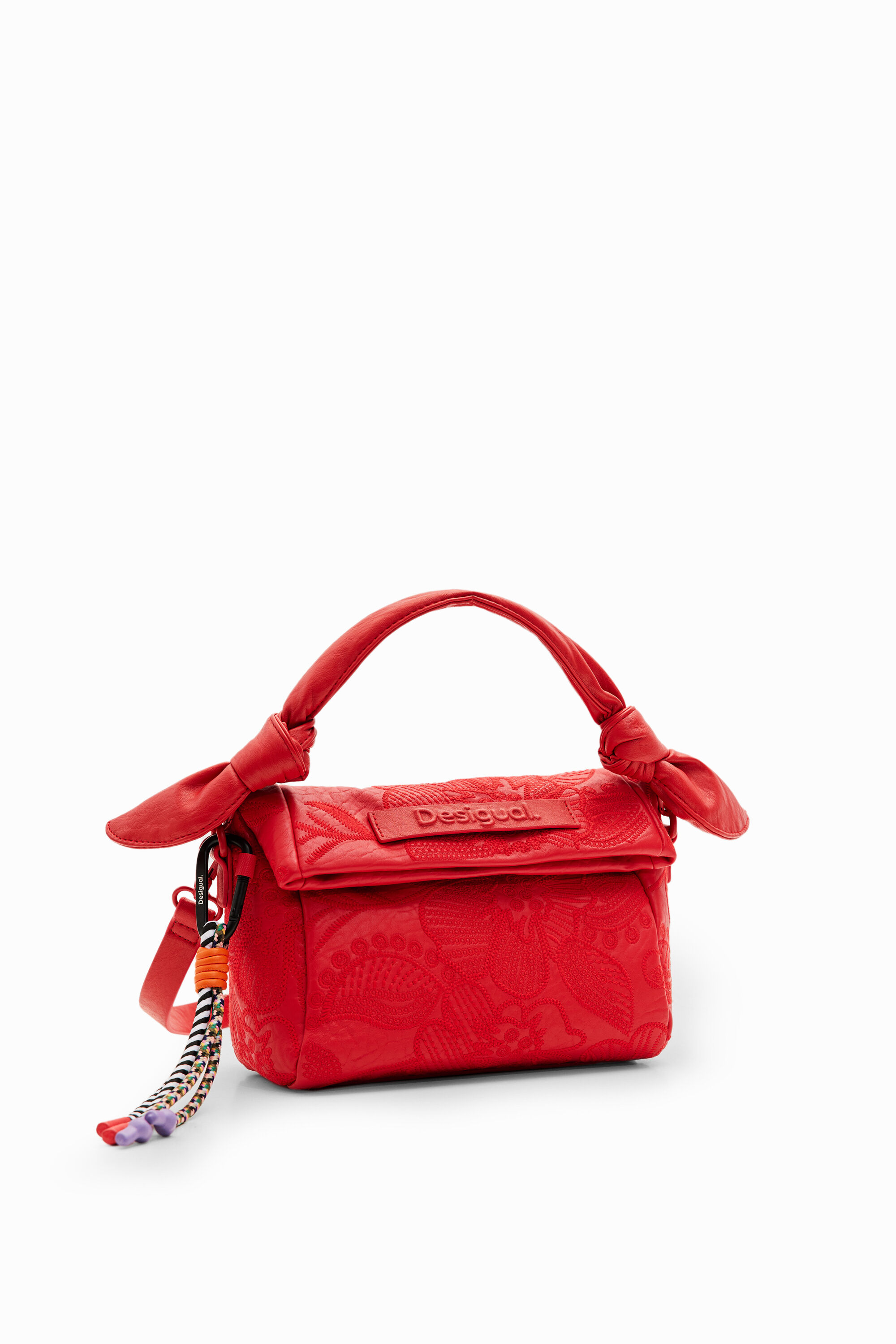 XS embroidered floral bag - RED - U