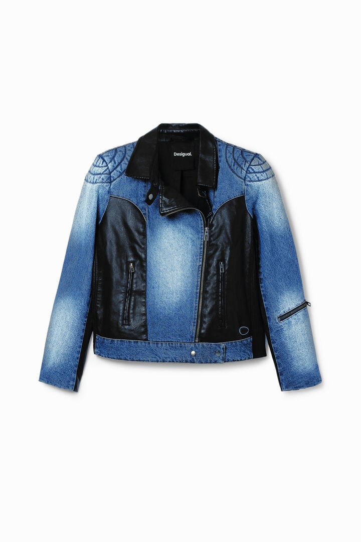 Veste biker denim hybride | Desigual