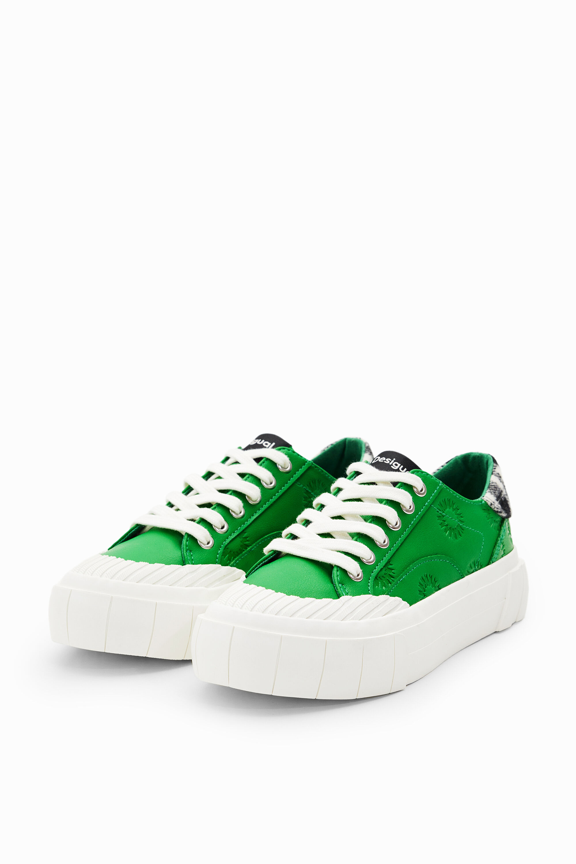 Tartan platform sneakers - GREEN - 39