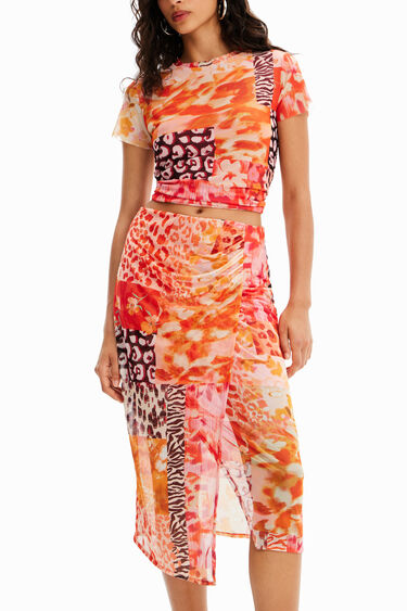 Faldilla midi tul patch | Desigual