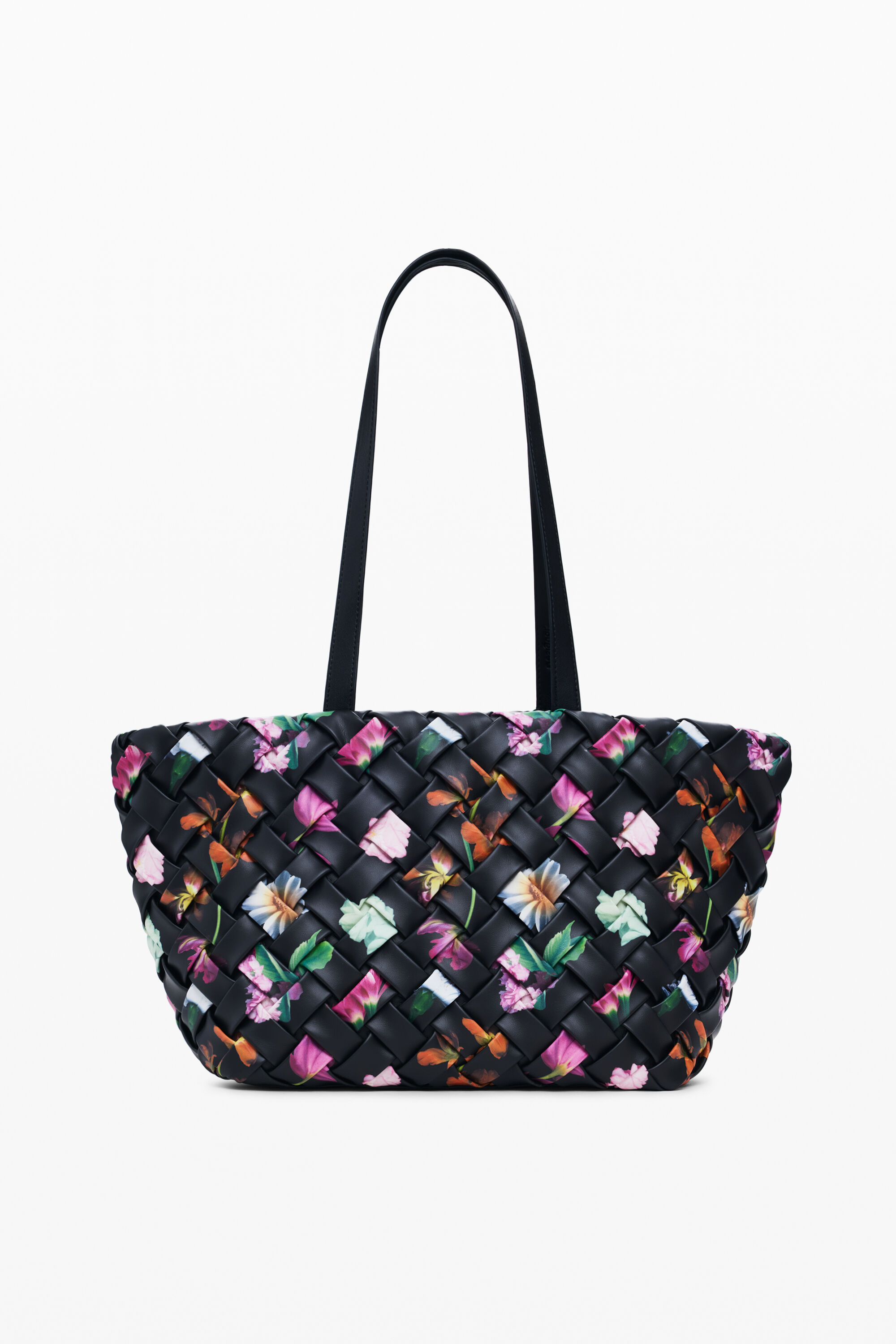 Floral shopper bag - BLACK - U