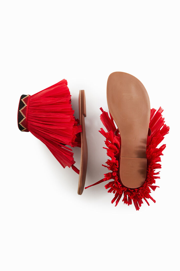 Stella Jean fringed flat sandal | Desigual
