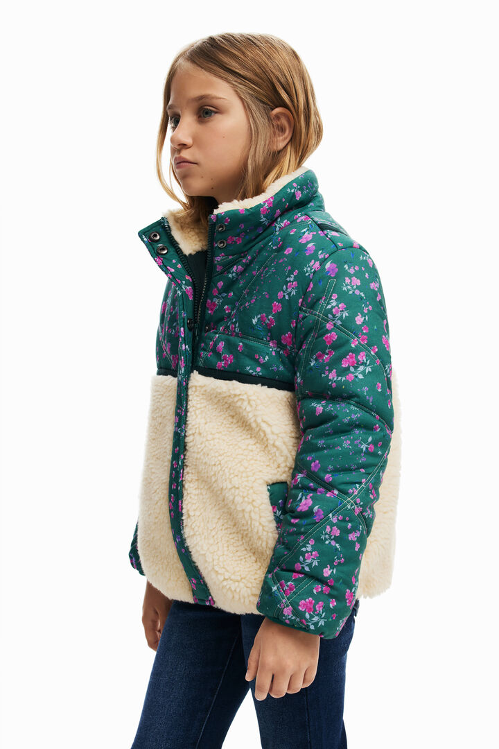 Combined quilted coat | Desigual