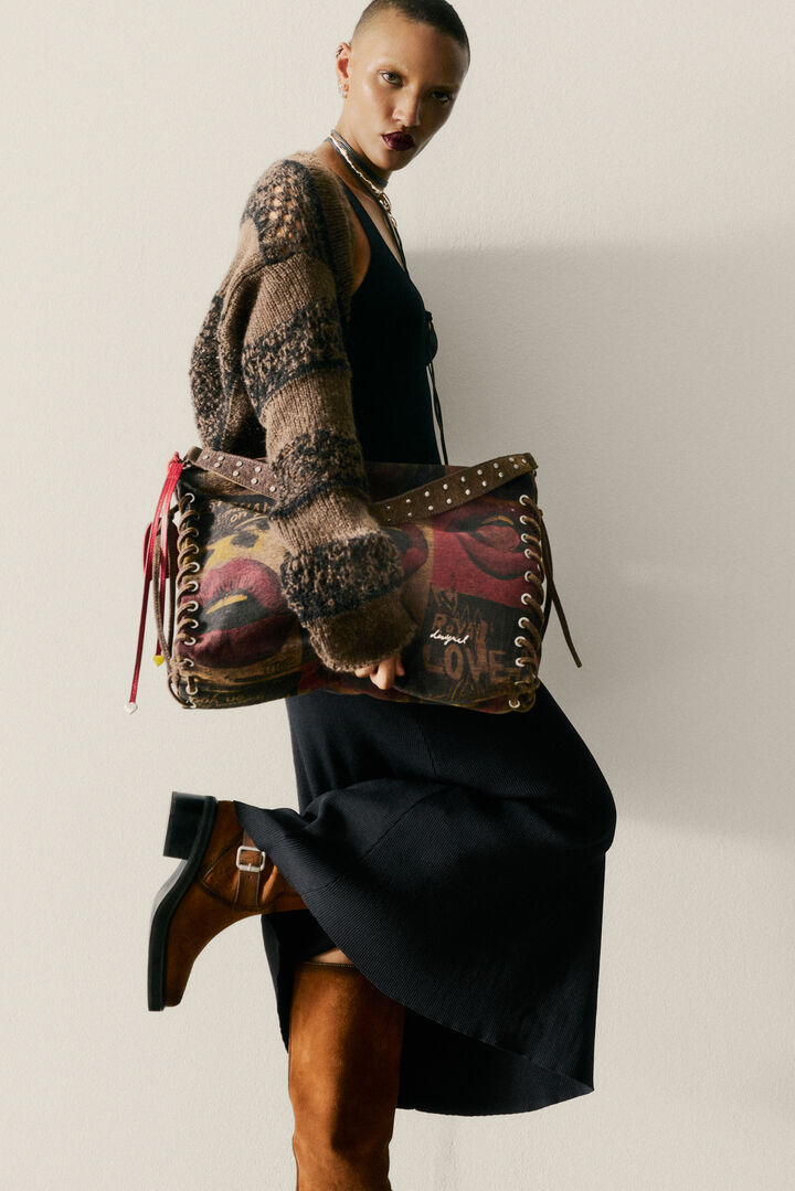 Gebreide jurk met lange mouwen