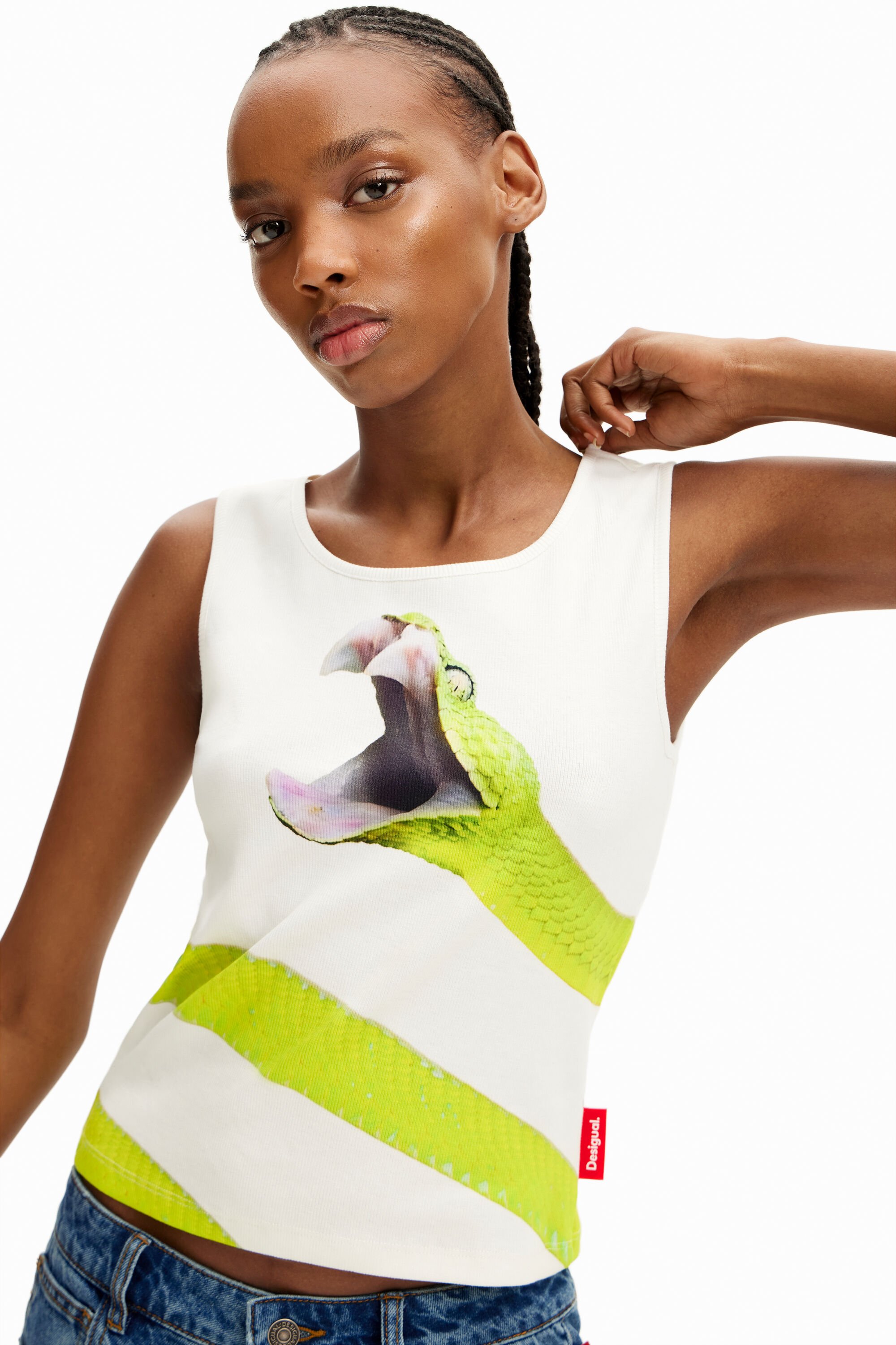 DESIGUAL - 最終！新品　タグ付き　スネークオーバーTシャツ Tyler McGillivary蛇トップ レディース | Desigual.com