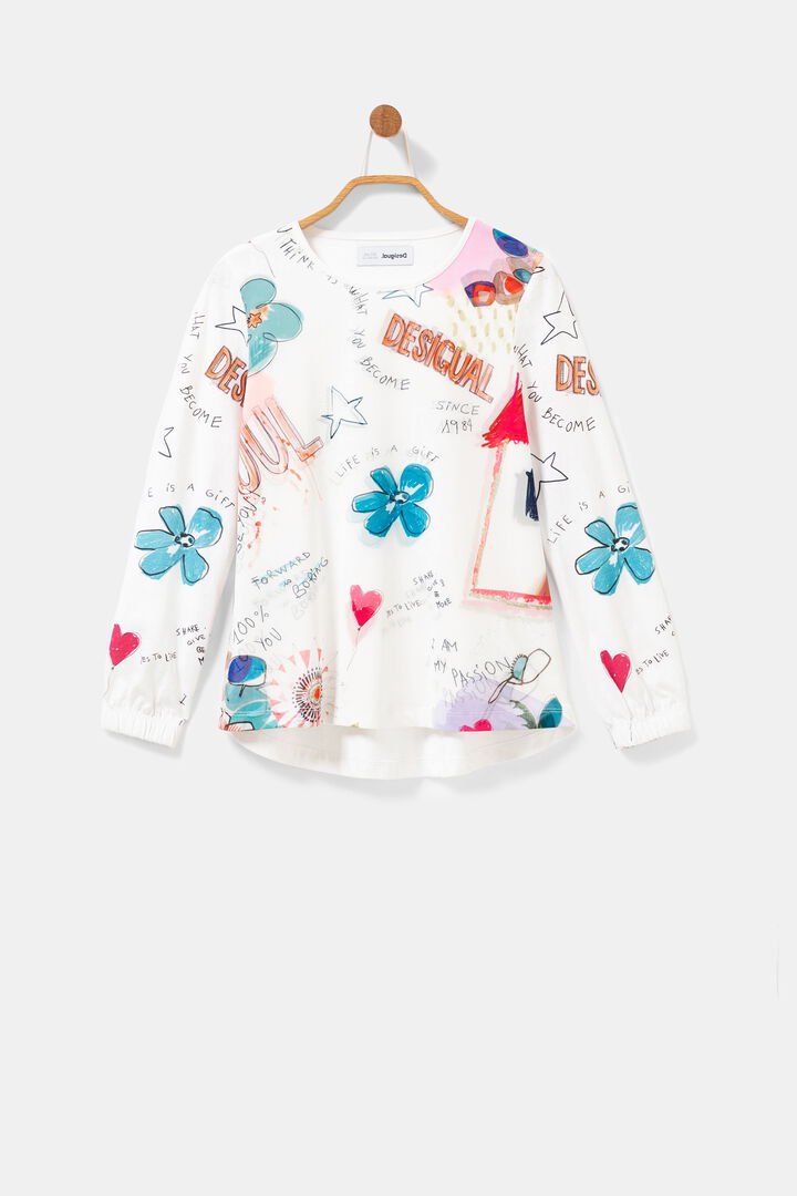 T-shirt algodão efeito 3D | Desigual