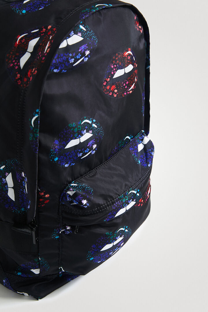 Mochila plegable labios | Desigual