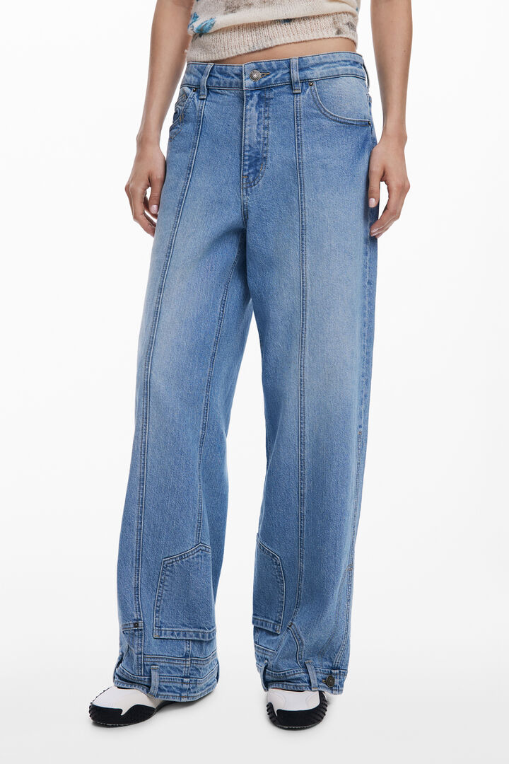 Straight jeans with inverted effect | Desigual