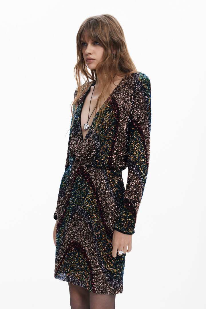 Sequin short dress | Desigual