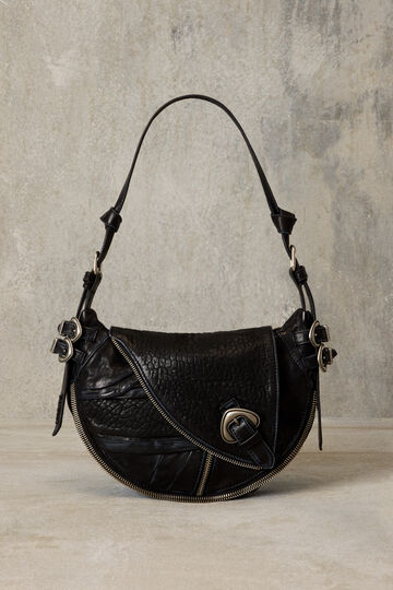 Middelgrote tas van leer met texturen studio | Desigual