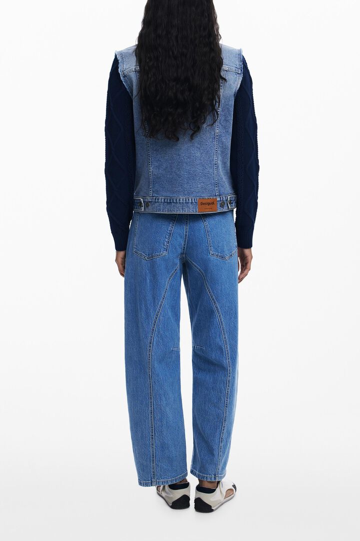Combined Trucker Jacket with embroidery | Desigual