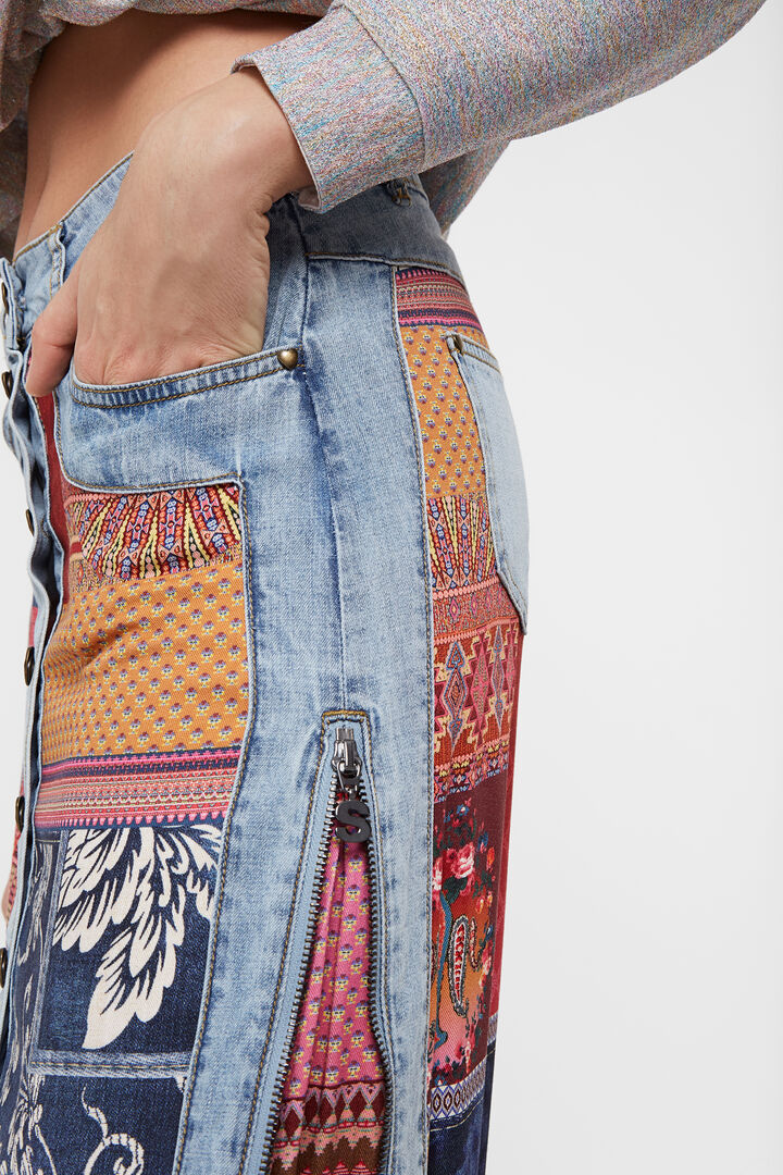 Jupe mi-longue en jean transformable | Desigual