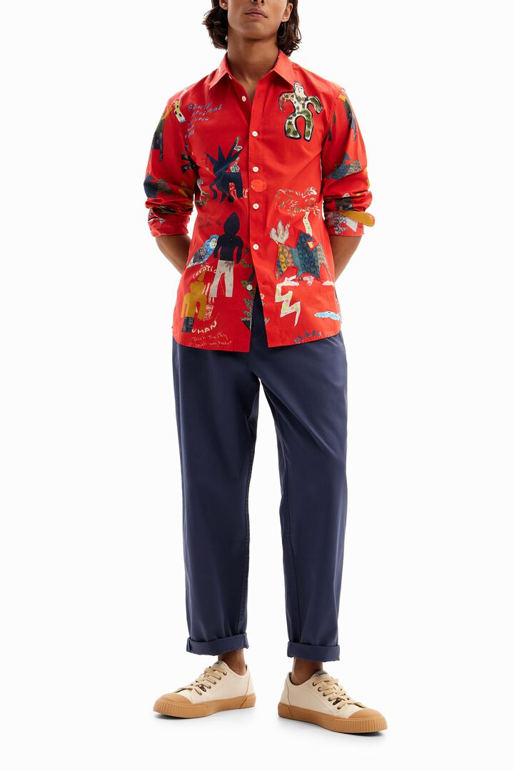 Poplin shirt with illustrations. | Desigual