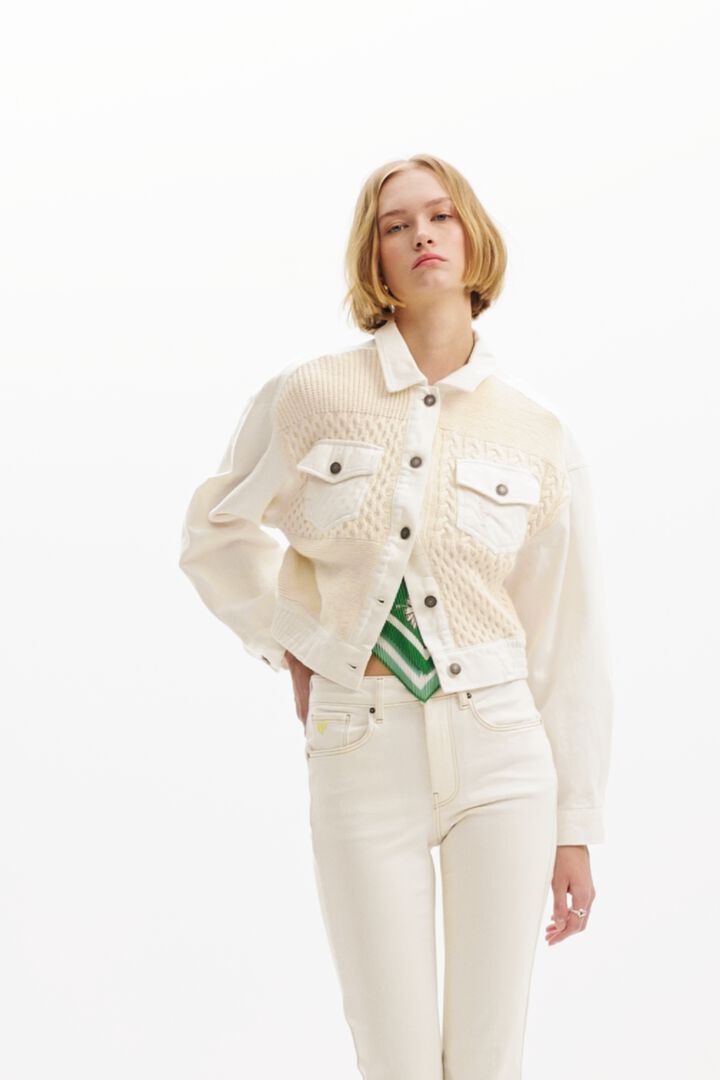 Patchwork tricot trucker jacket | Desigual