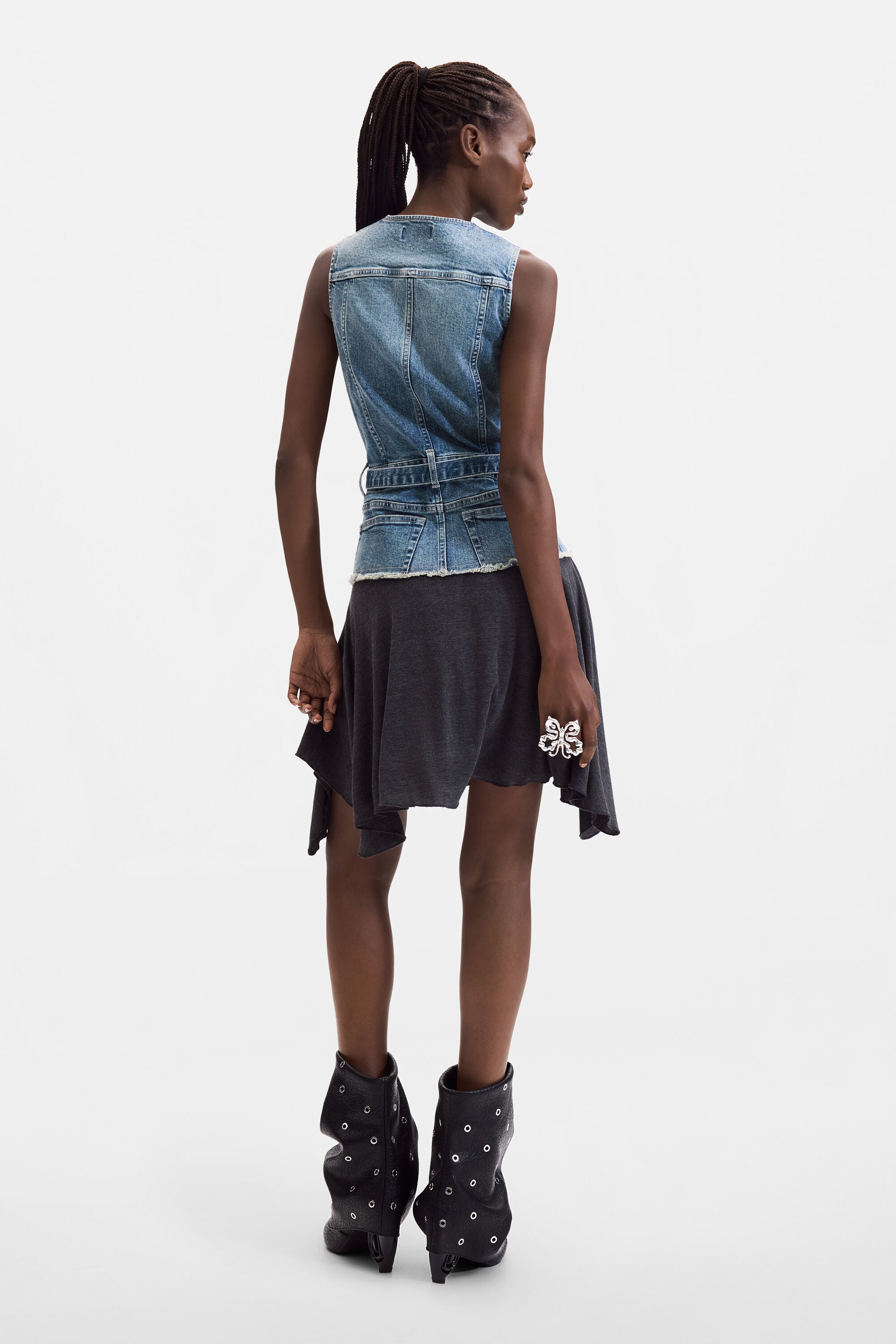 ノースリーブデニムワンピース 綿100% 青 女性用 I Desigual.com