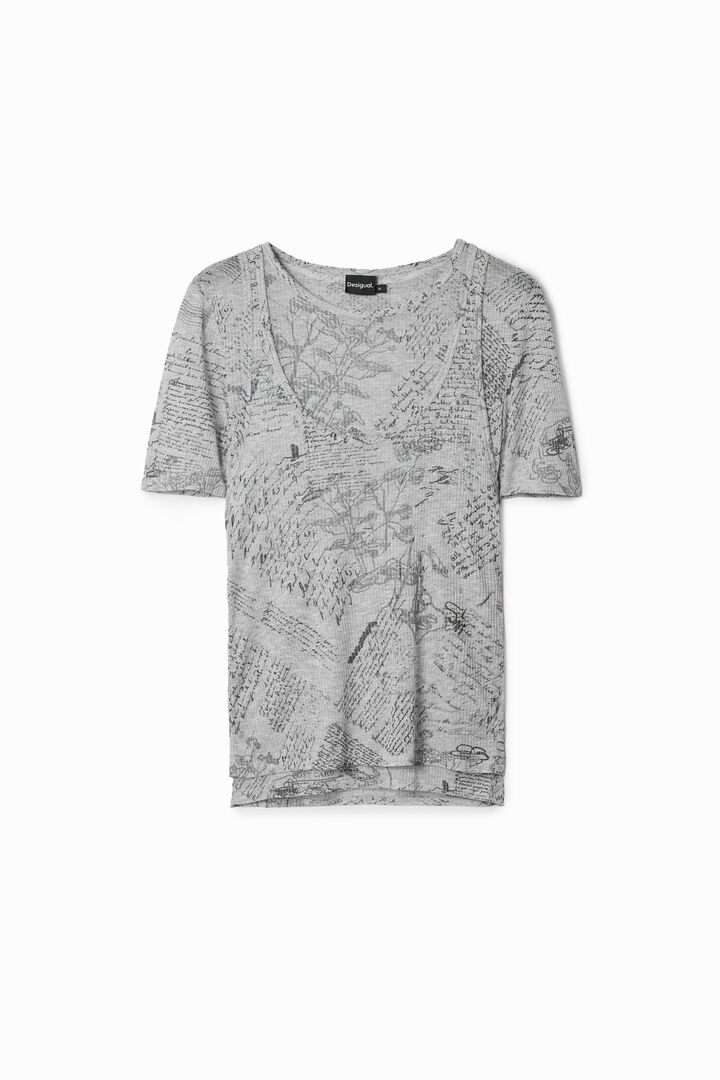 Text ribbed T-shirt | Desigual