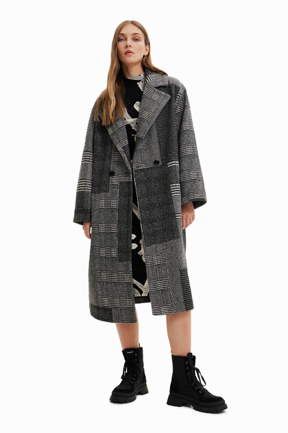 Cappotto lungo patchwork