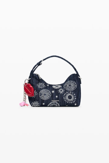 Bestickte mittelgro&szlig;e Tasche blau | Desigual.com