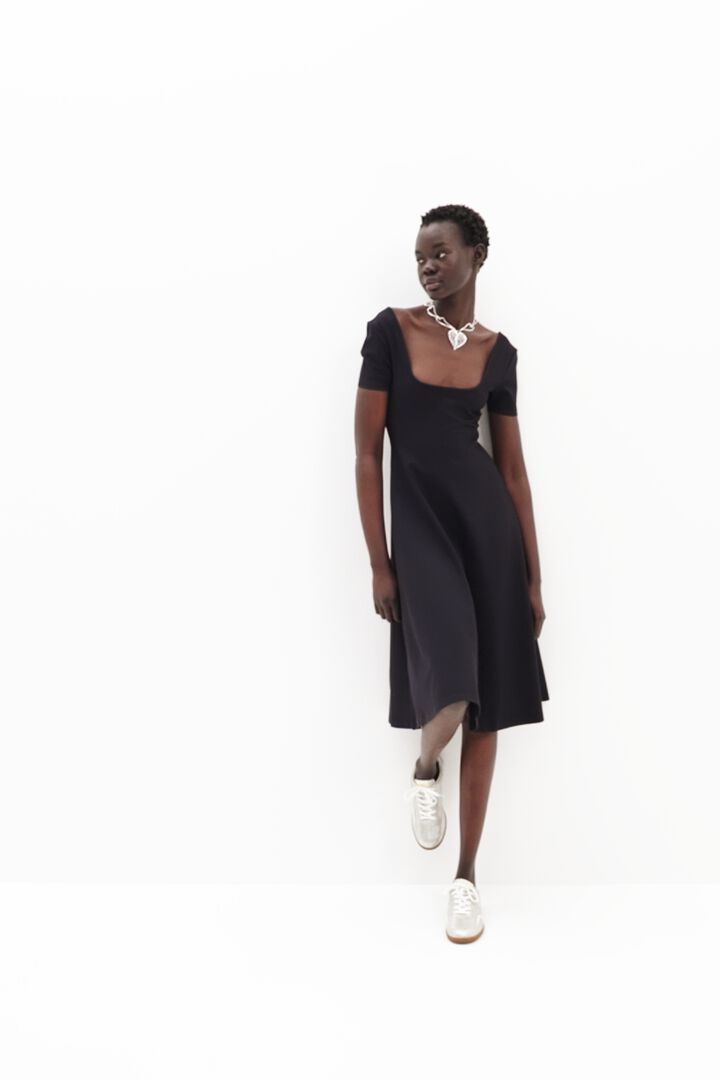 Short-sleeved solid-coloured midi dress | Desigual