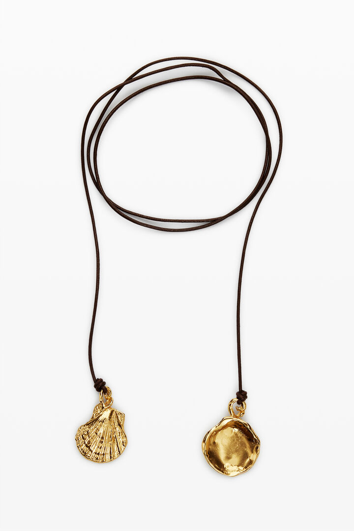 Multi-position pendant silver-plated leather cord Zalio | Desigual