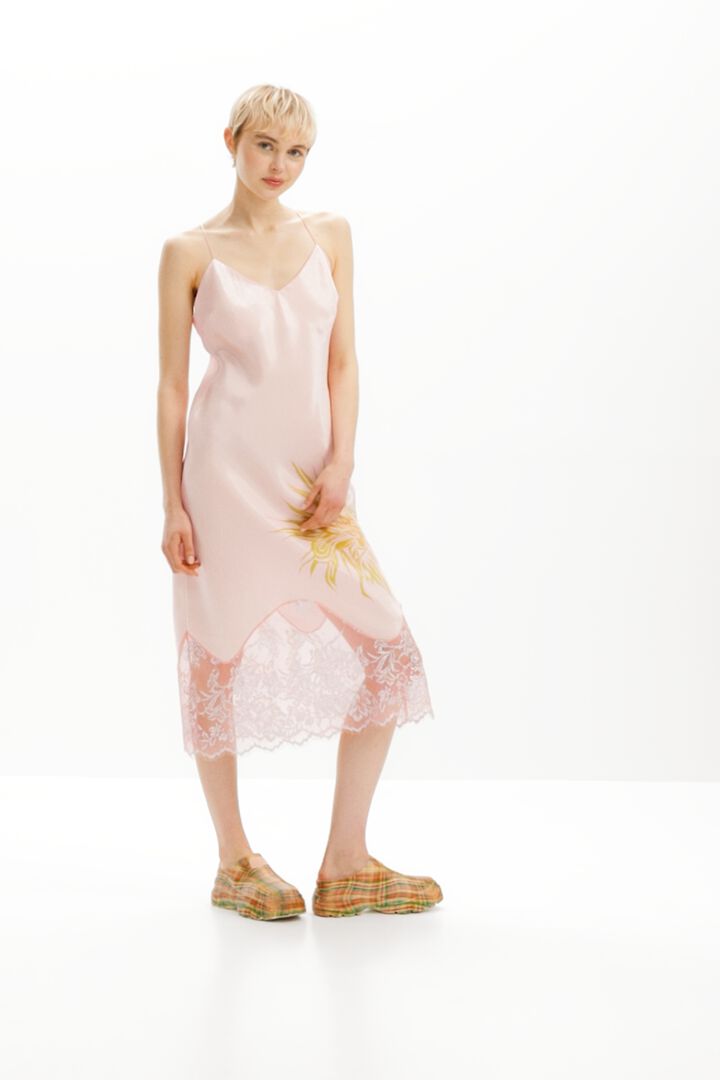 Robe à bretelles en satin au design tribal Collina Strada | Desigual