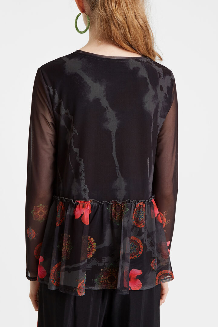 See-through floral T-shirt | Desigual