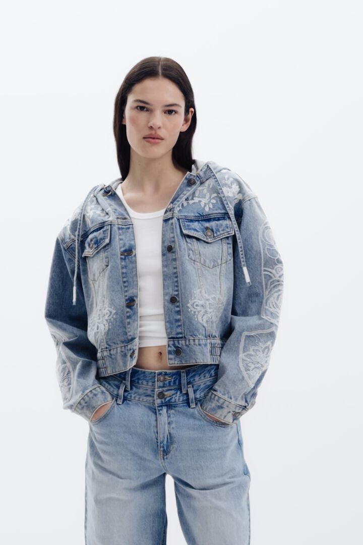 Denim jacket with hood | Desigual