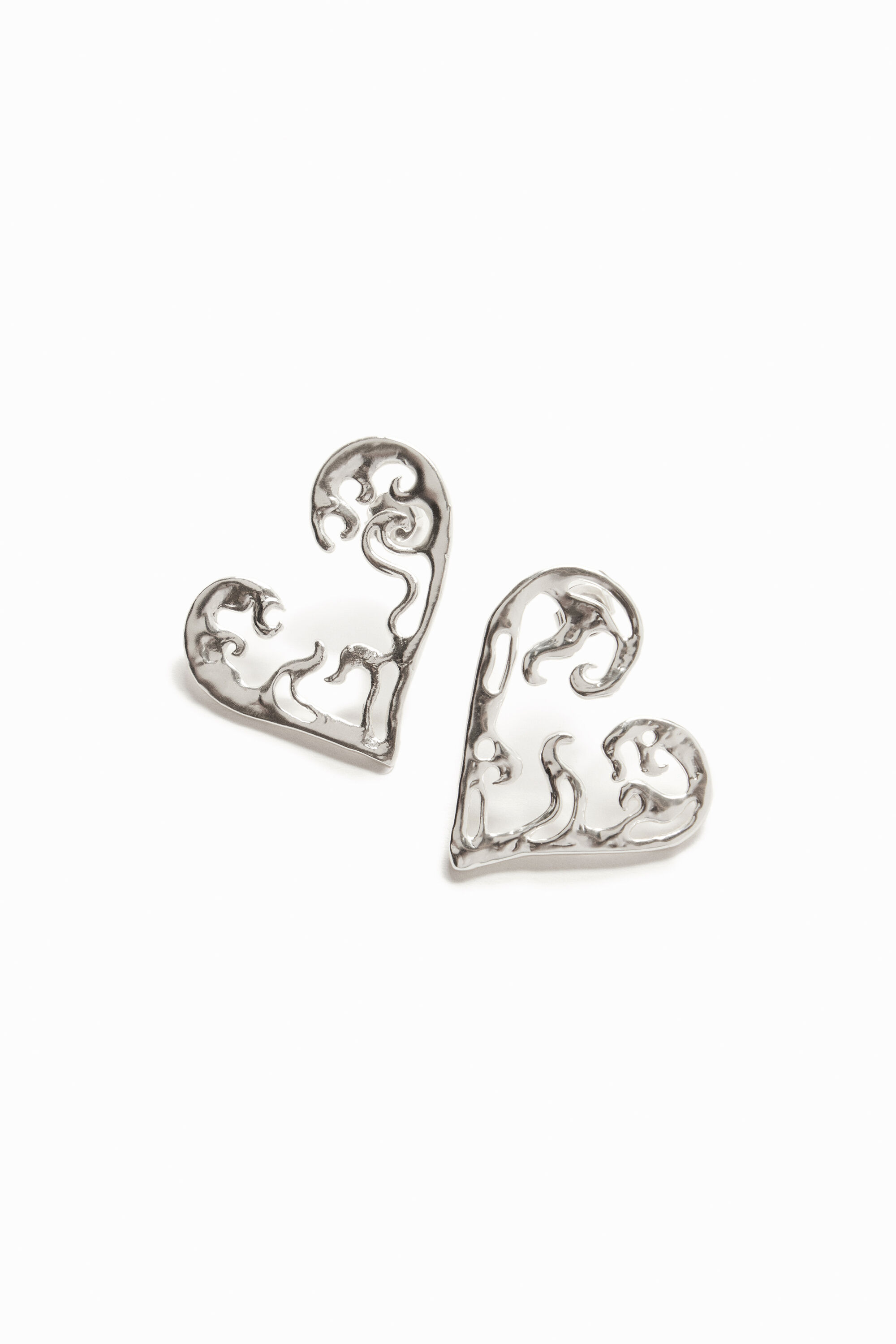 Zalio silver plated heart earrings