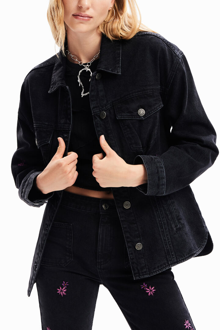 Floral denim trucker jacket | Desigual