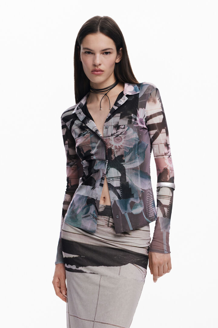 Buttoned tulle T-shirt | Desigual