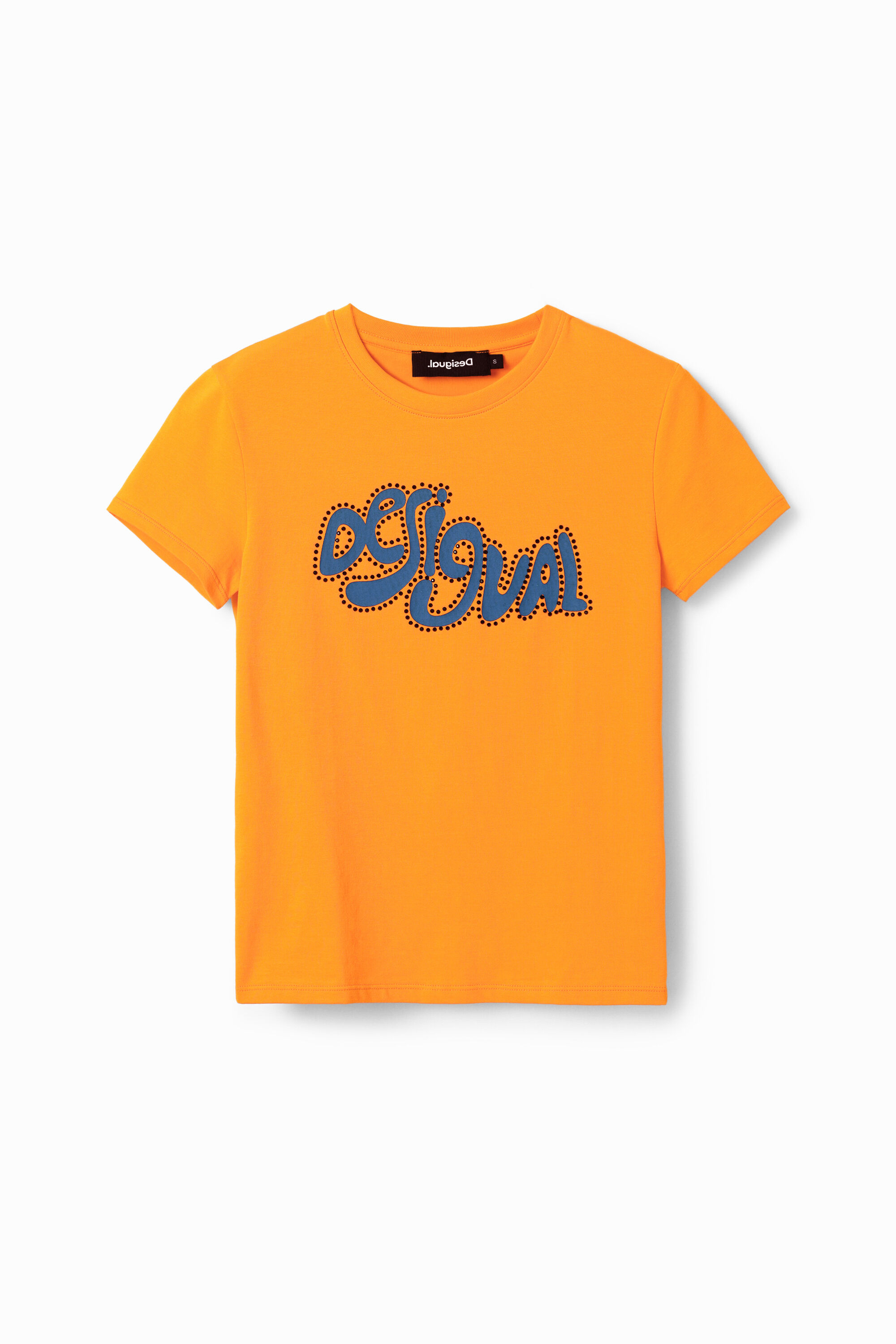 Camiseta manga corta strass - ORANGE - XS