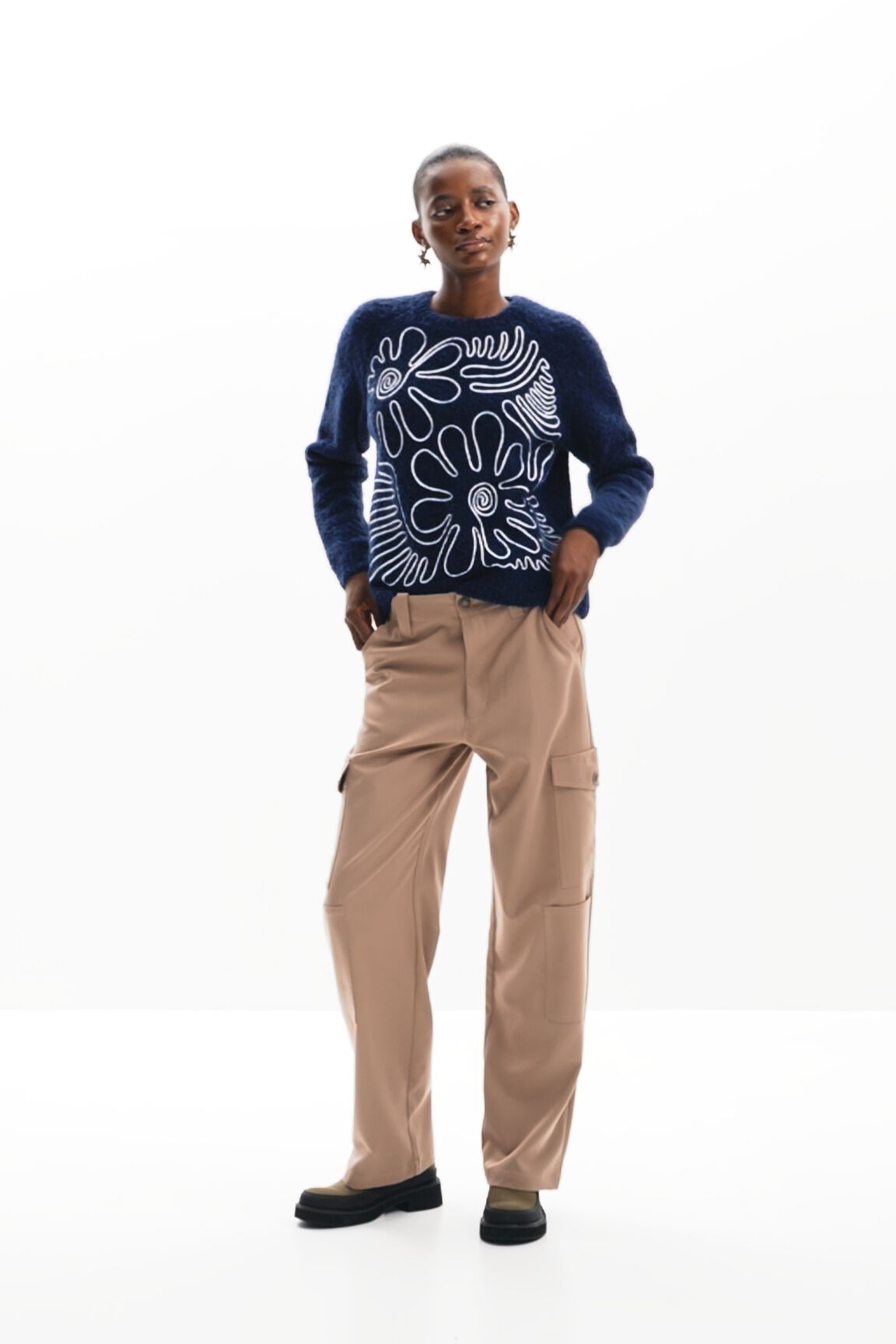 Floral print sweater