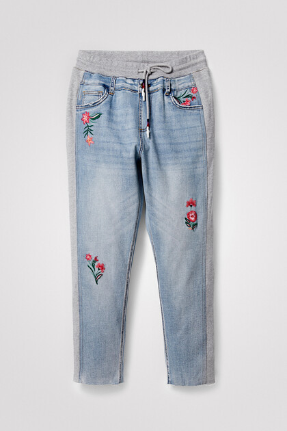 Floral jogger jeans